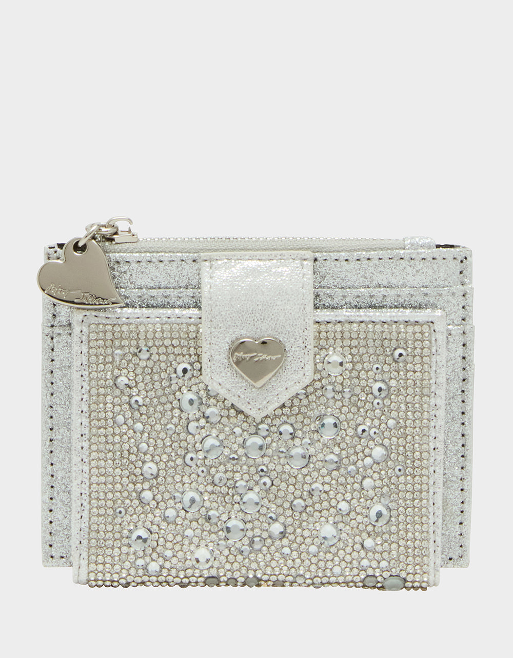 Rhinestone Bifold Wallet with Multiple Card Slots | Bling It On Silver