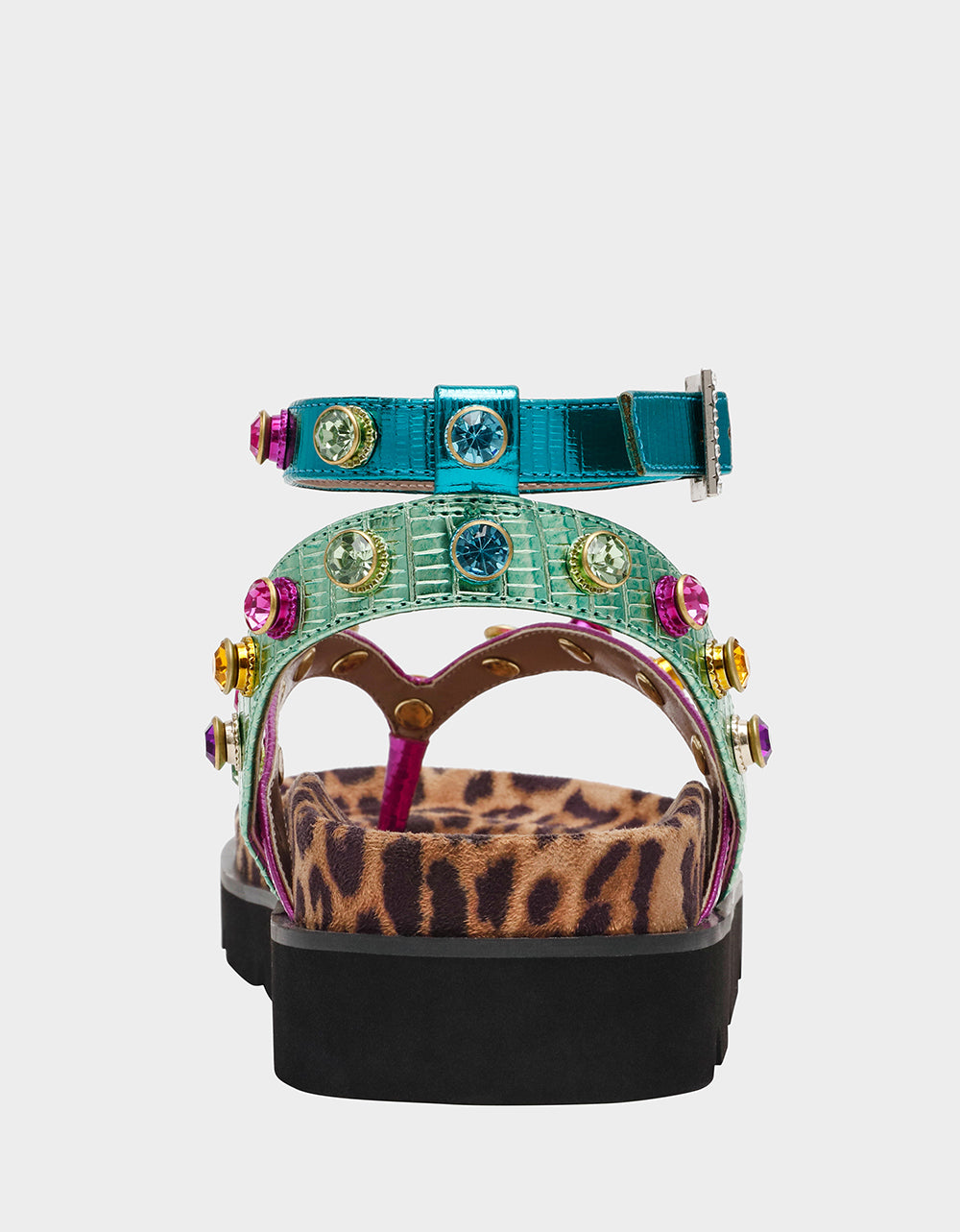 Strappy Flatform Sandals with Ankle Strap | CONLEY Metallic Multi