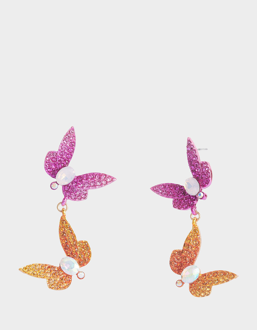 Double Drop Dragonfly Earrings with Pavé Gems | Garden Glam