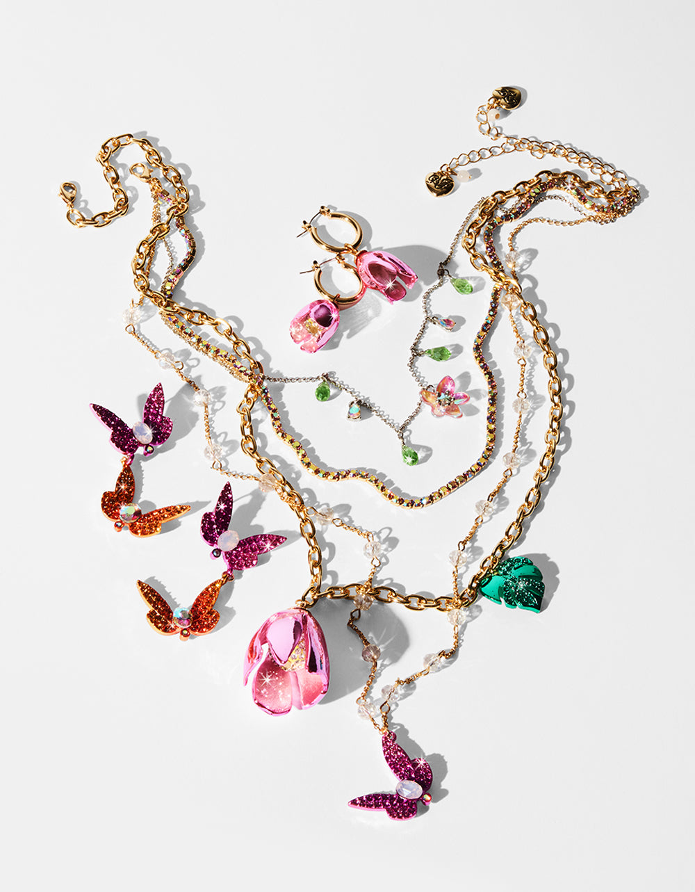 Double Drop Dragonfly Earrings with Pavé Gems | Garden Glam