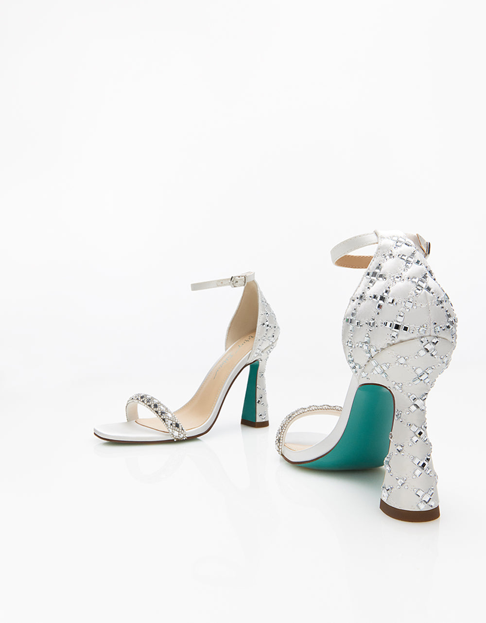 Open Toe Rhinestone Bridal Heels with 4-Inch Heel | DEAN IVORY
