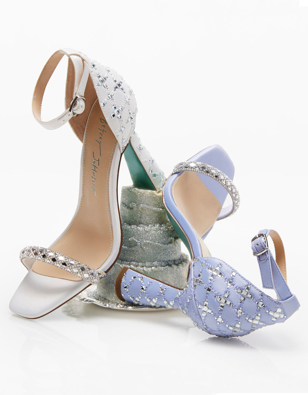 Open Toe Rhinestone Bridal Heels with 4-Inch Heel | DEAN IVORY