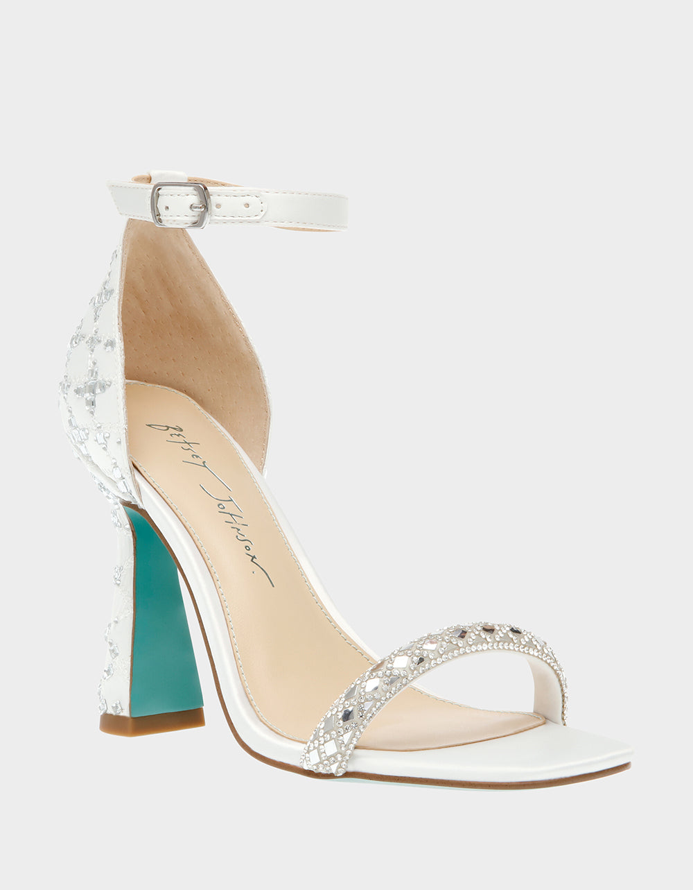 Open Toe Rhinestone Bridal Heels with 4-Inch Heel | DEAN IVORY
