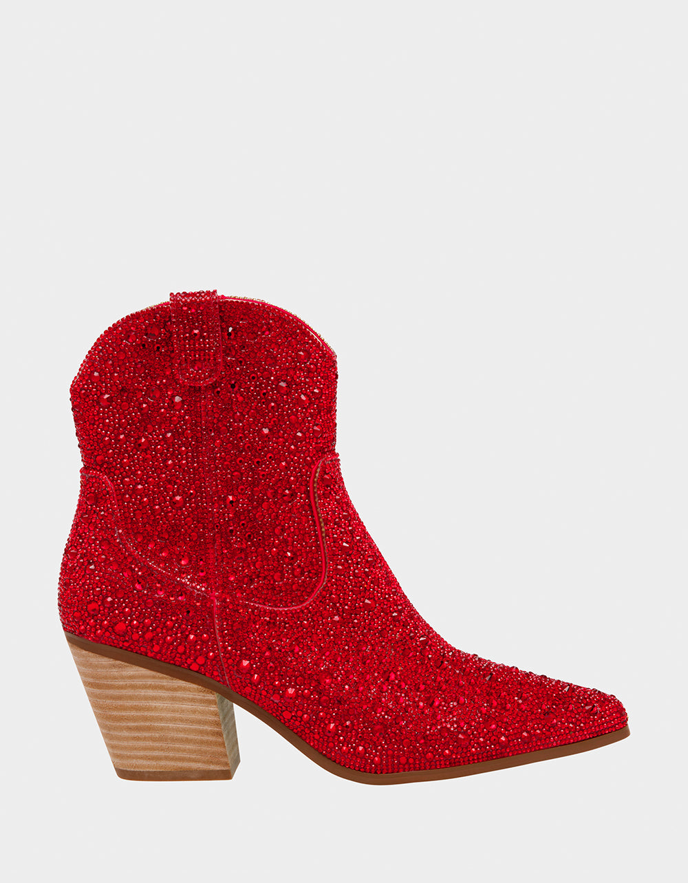 Sparkly Rhinestone Western Booties with Side Zipper | DIVA RED