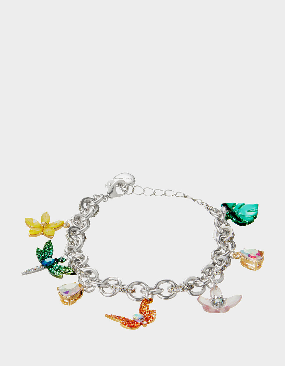 Charm Bracelet with Dragonfly & Floral Charms | Garden Glam Jewelry