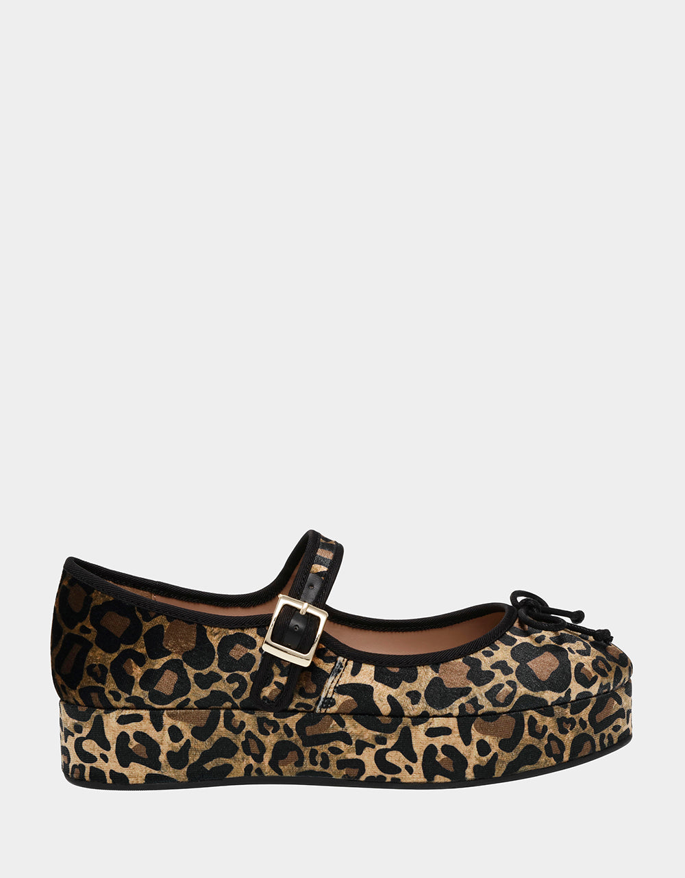 Leopard Print Platform Mary Jane Shoes with Buckle | HELLENA