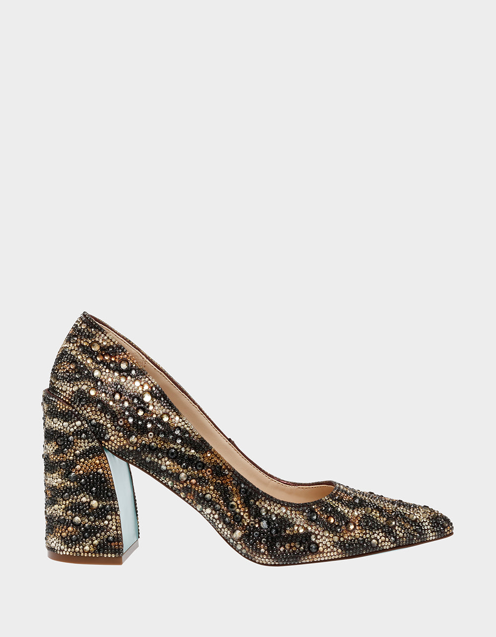 Leopard Print Pumps with Block Heel & Pointed Toe | JODY