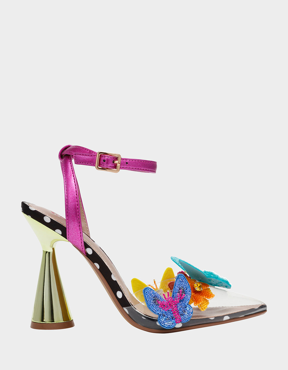 Hand-Beaded Butterfly Pumps with Lucite Toe | Betsey Johnson Kamilla