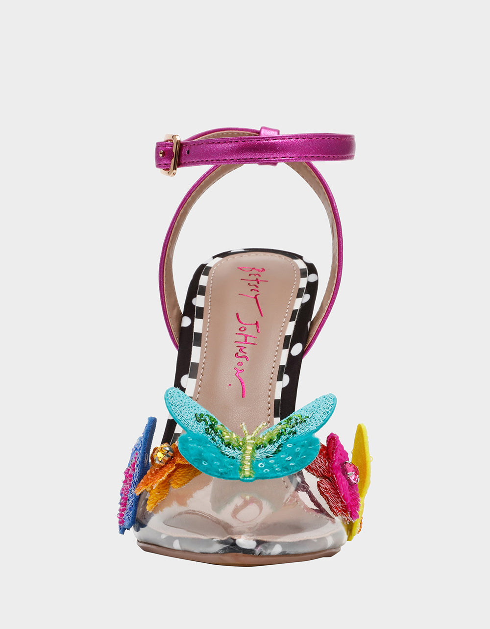 Hand-Beaded Butterfly Pumps with Lucite Toe | Betsey Johnson Kamilla