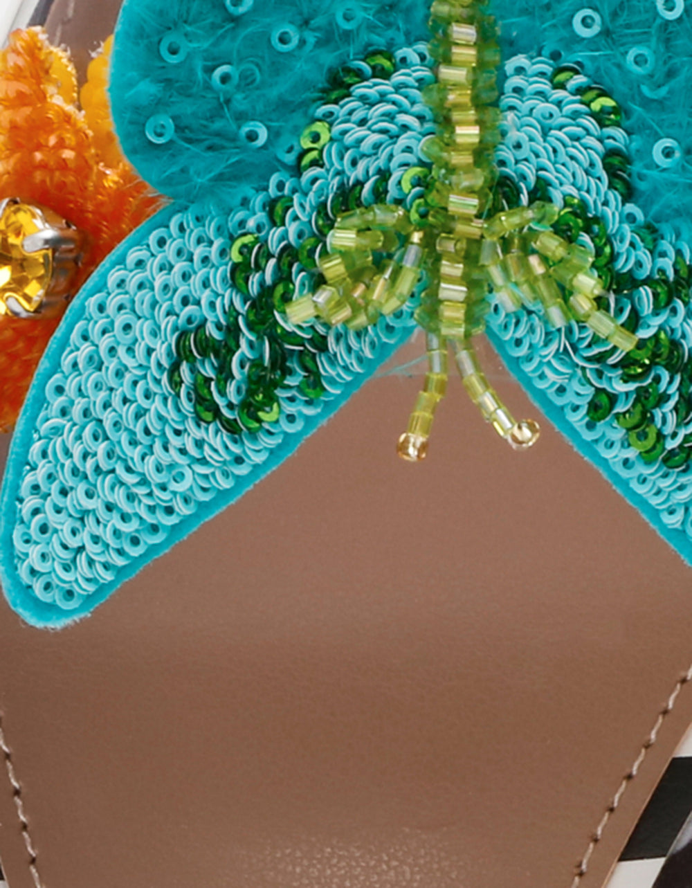 Hand-Beaded Butterfly Pumps with Lucite Toe | Betsey Johnson Kamilla