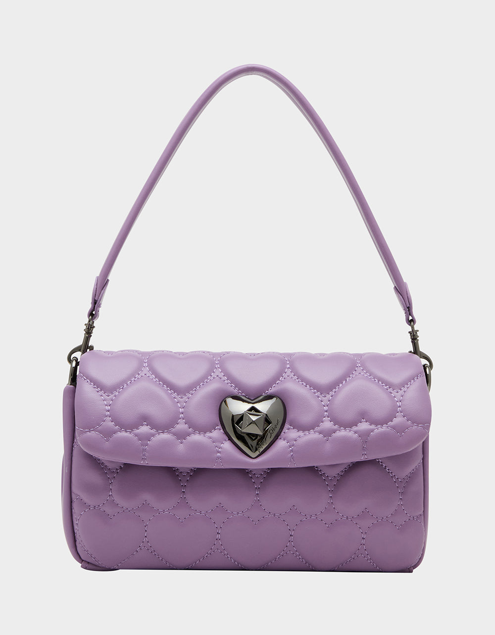 Heart-Shaped Flap Shoulder Bag with Quilted Strap | Betsey Johnson