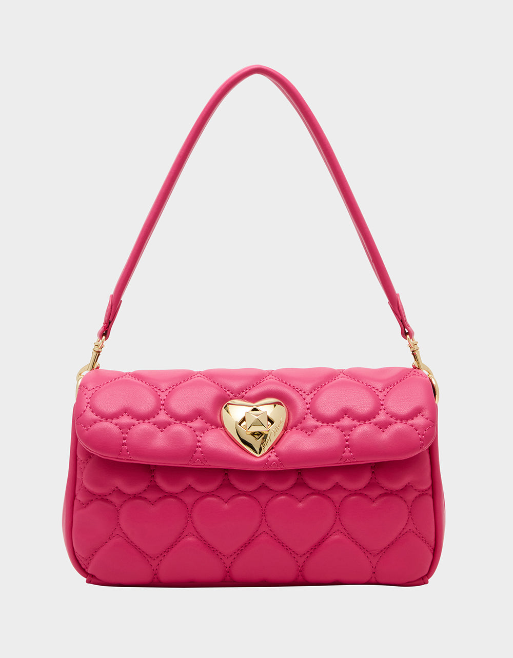 Quilted Heart Shoulder Bag with Flap Closure | Betsey Johnson