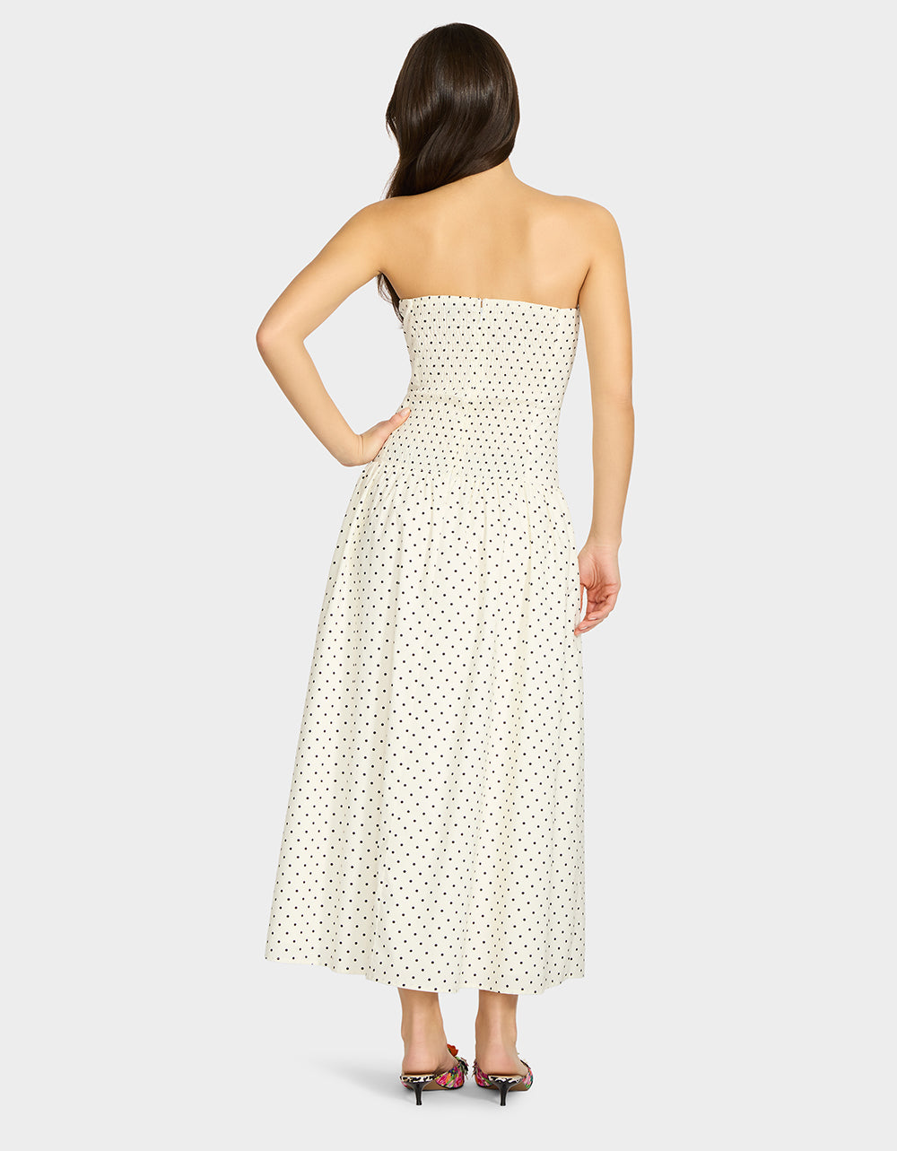 Strapless Polka Dot Maxi Dress for Women | Amalia