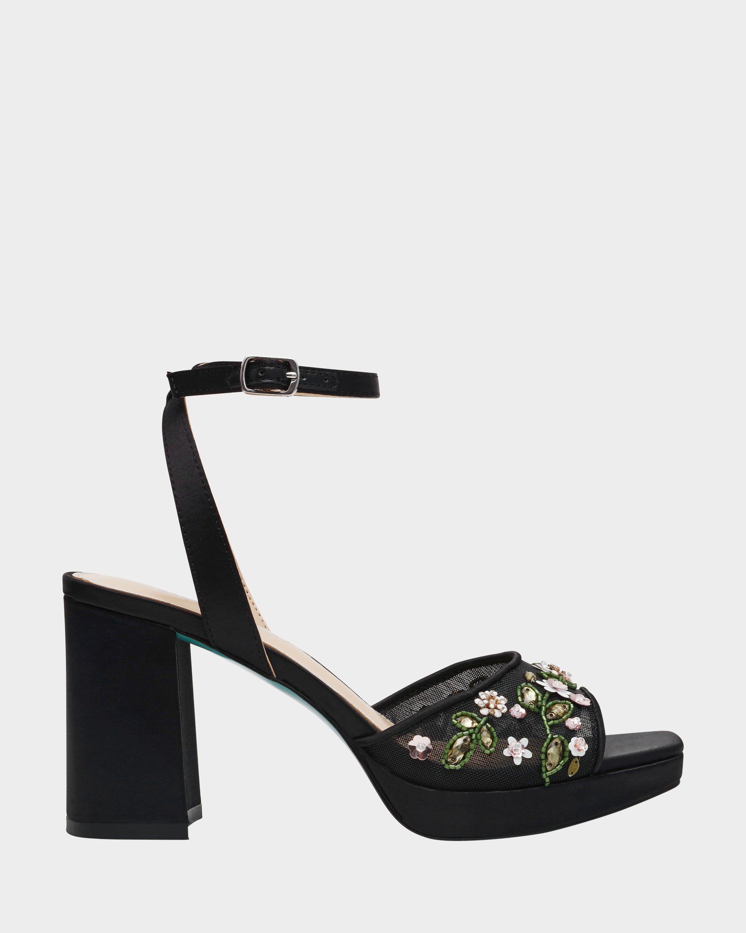 Hand-Beaded Floral Platform Heels for Evening Wear | Betsey Johnson KIRRA