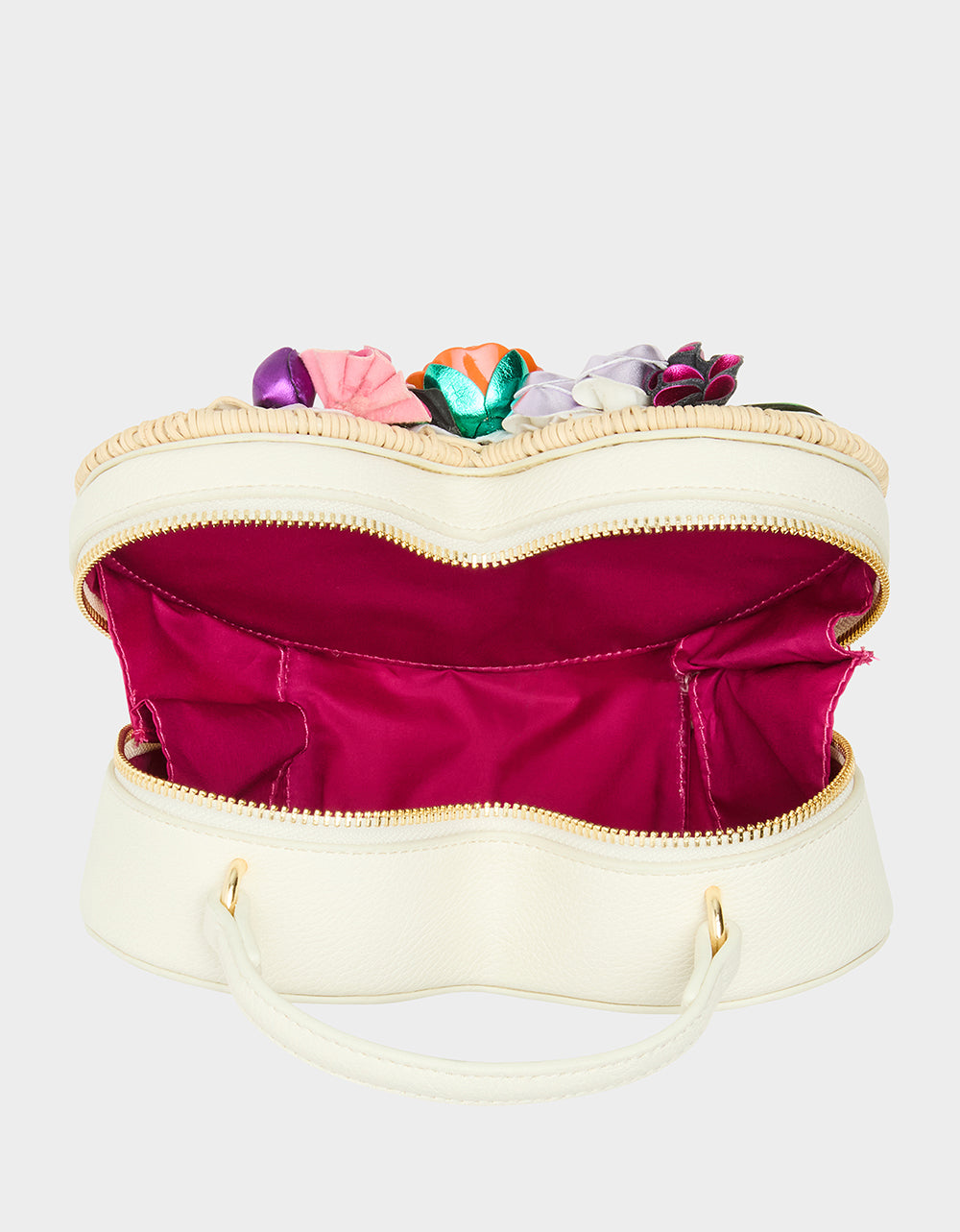 Kitsch Wicker Crossbody Bag with Floral Design | No Wallflower Natural