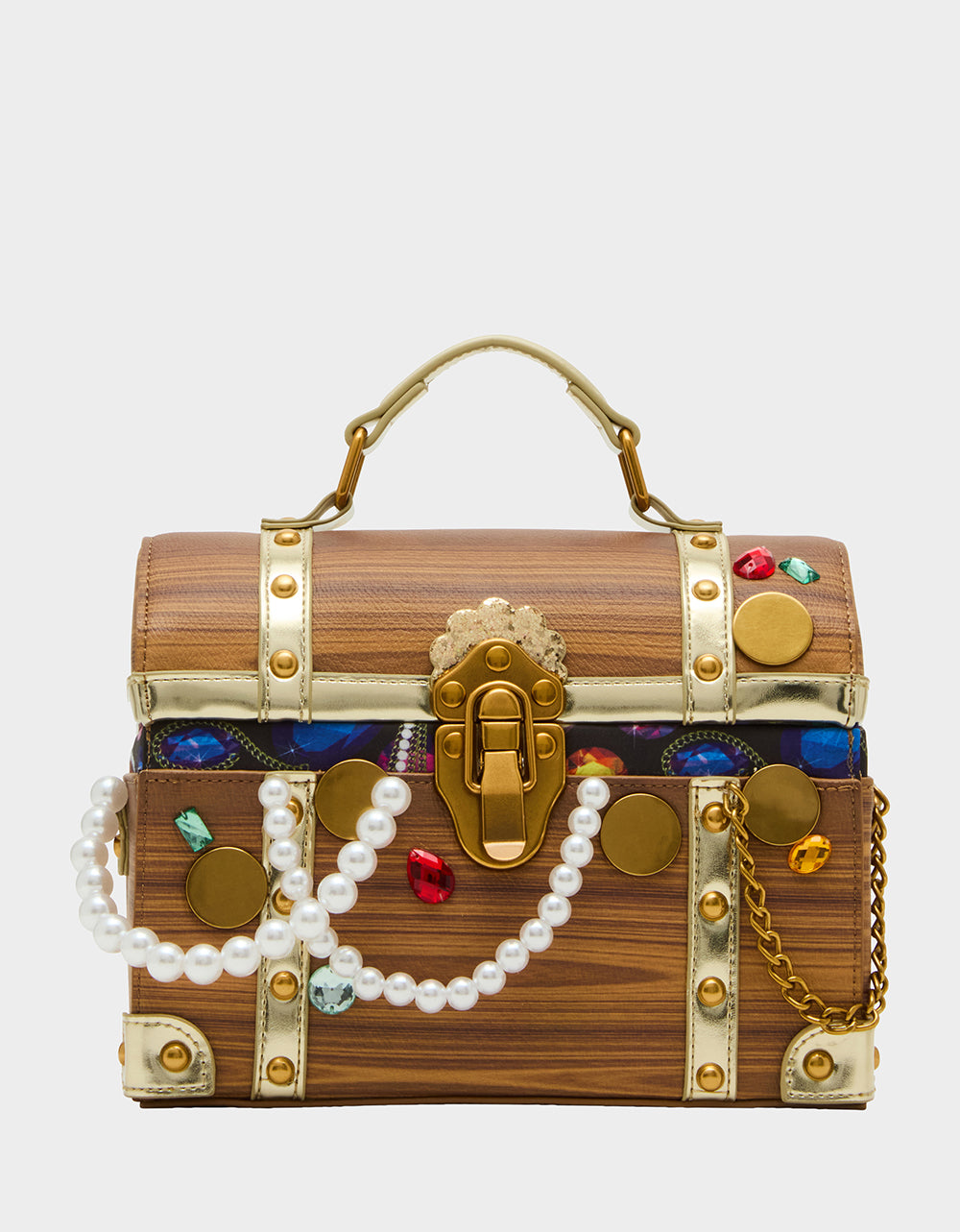 Treasure Chest Crossbody Bag with Gem & Pearl Straps | Kitsch
