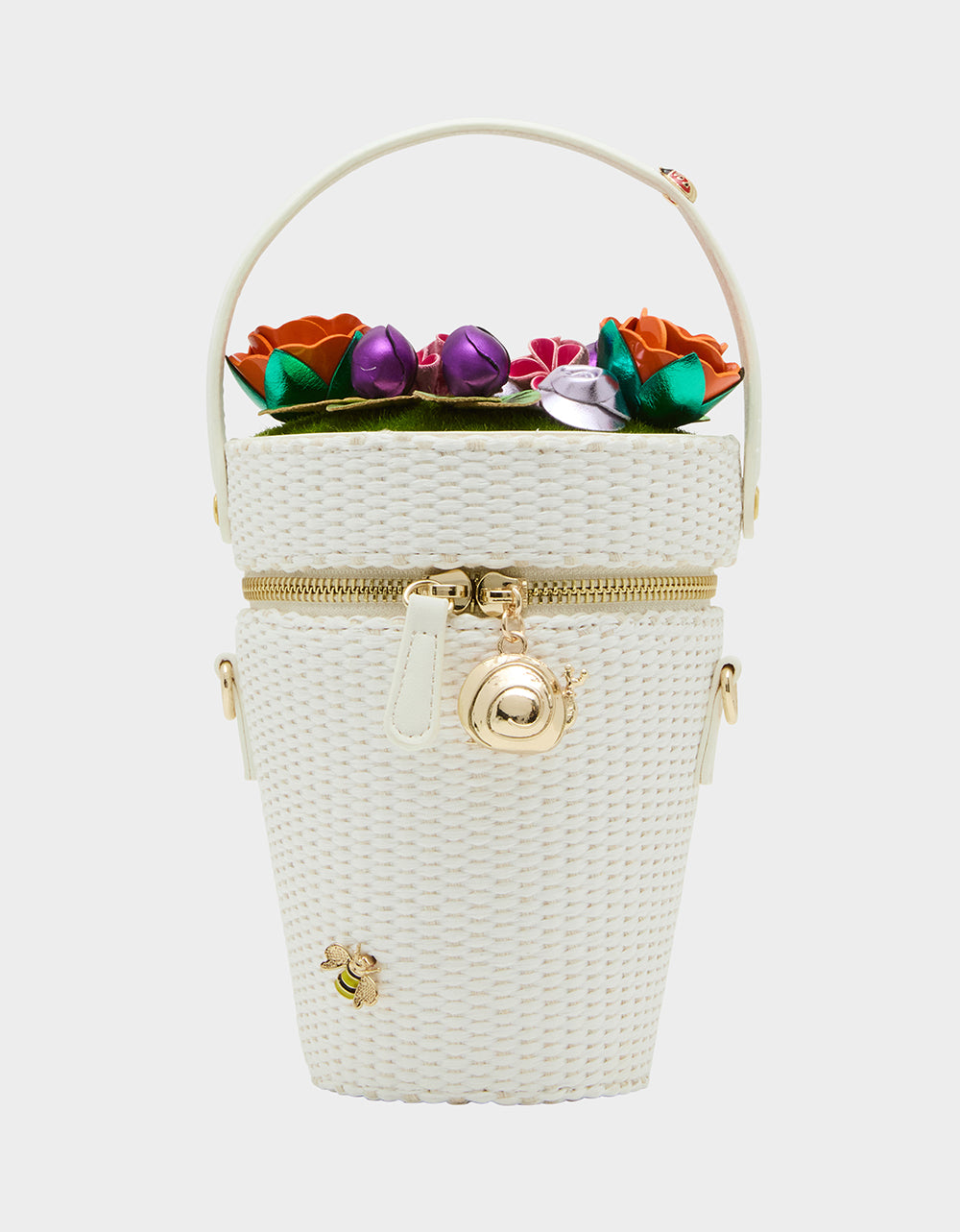Floral Print Crossbody Bag with 3D Flowers & Chain Strap | Kitsch You Grow Girl!