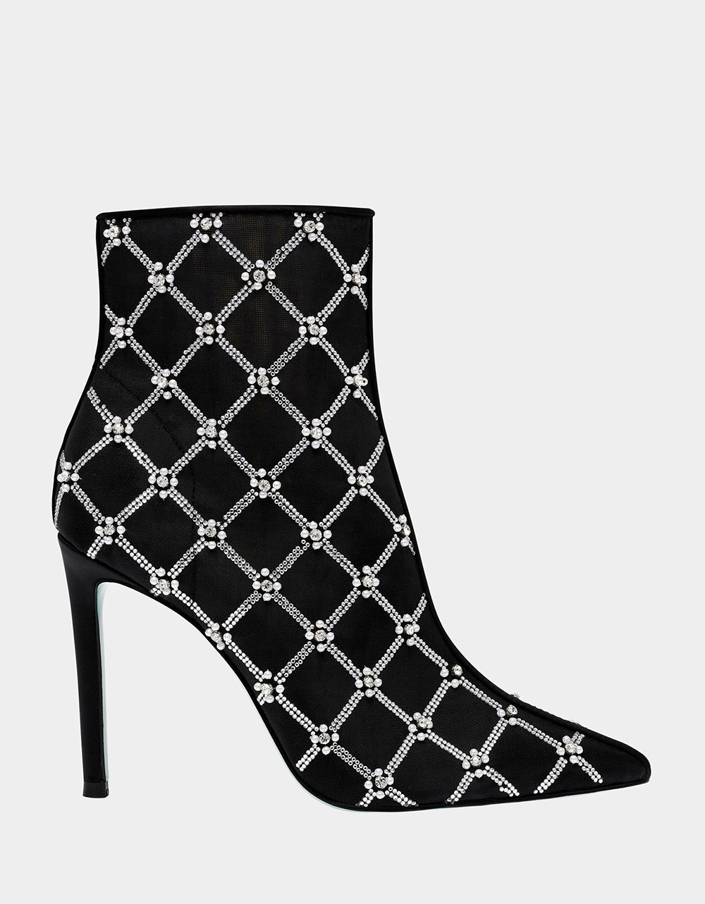 Pearl Rhinestone Stiletto Booties for Dressy Occasions | LARKK Black