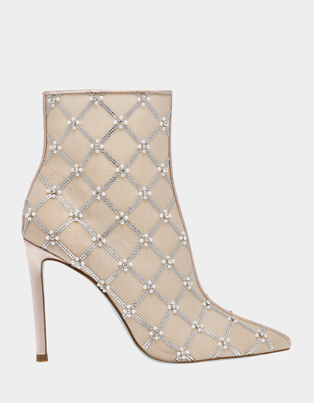 Pearl Rhinestone Stiletto Booties for Dressy Occasions | LARKK