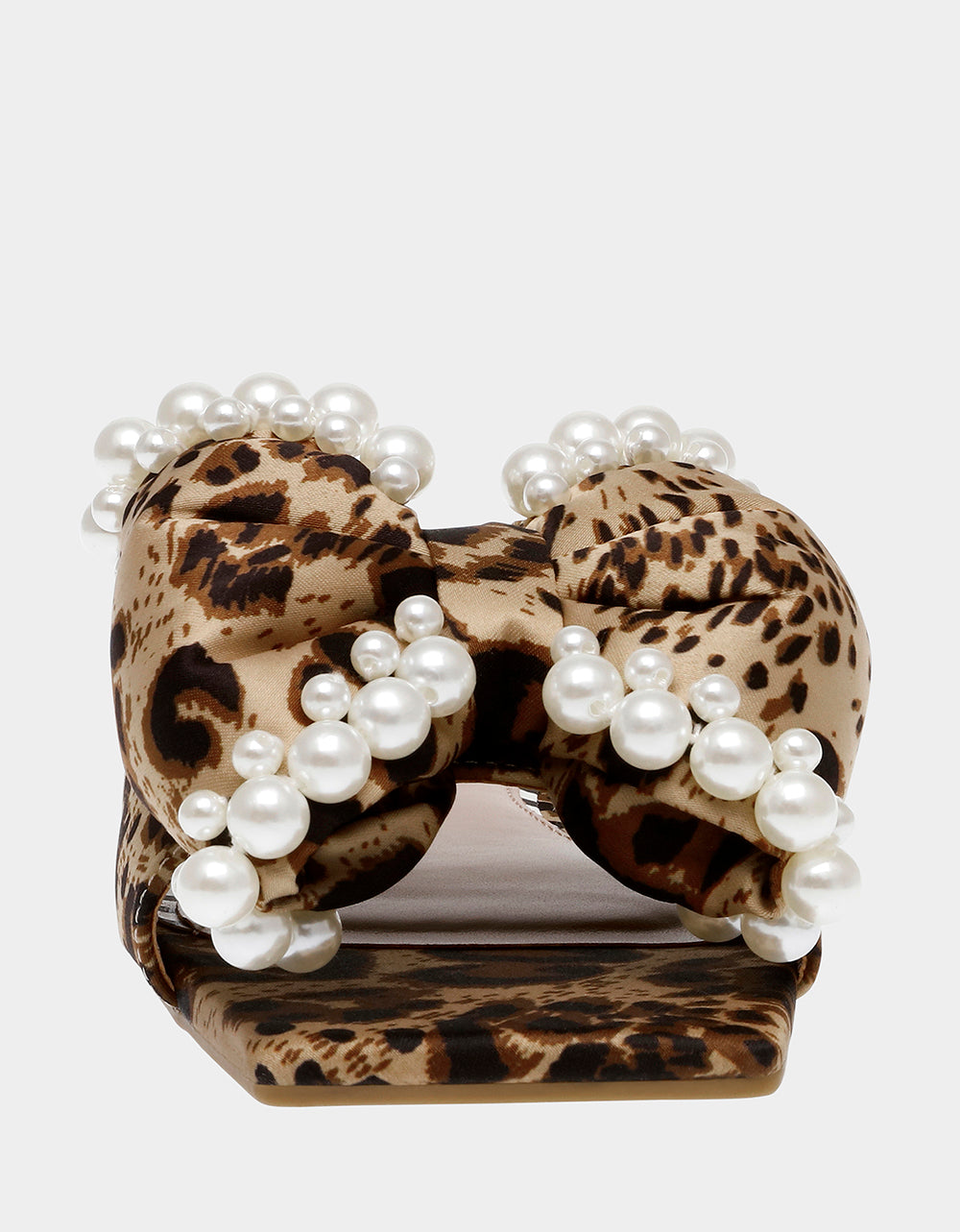Leopard Print Slip-On Sandals with Pearl Embellishments | LIAH RE:LUV