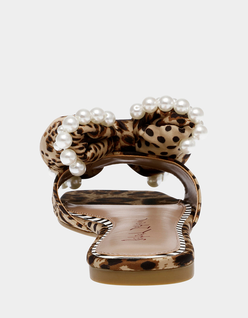 Leopard Print Slip-On Sandals with Pearl Embellishments | LIAH RE:LUV