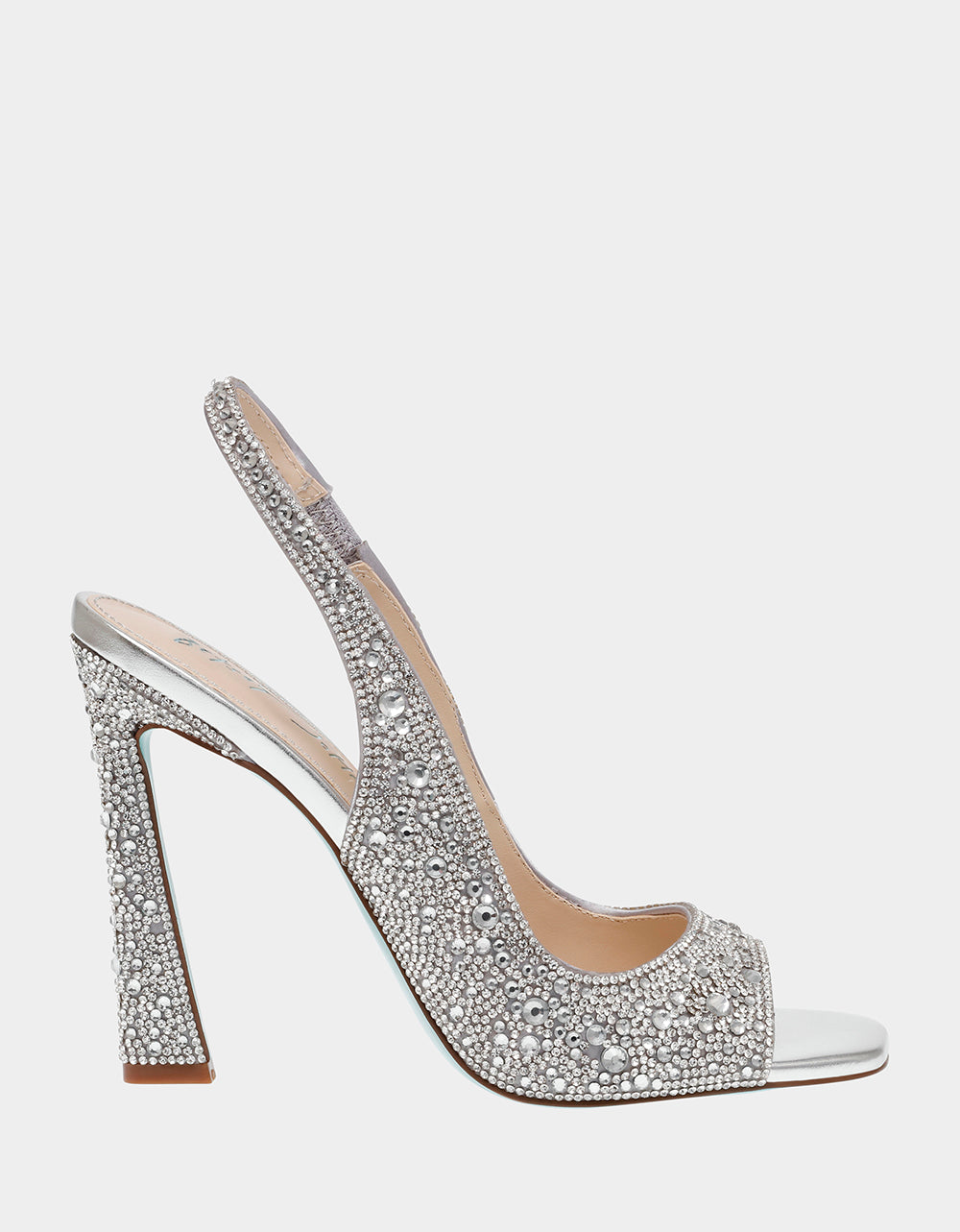 Silver Slingback Heels with 4.25 Inch Heel | MINA