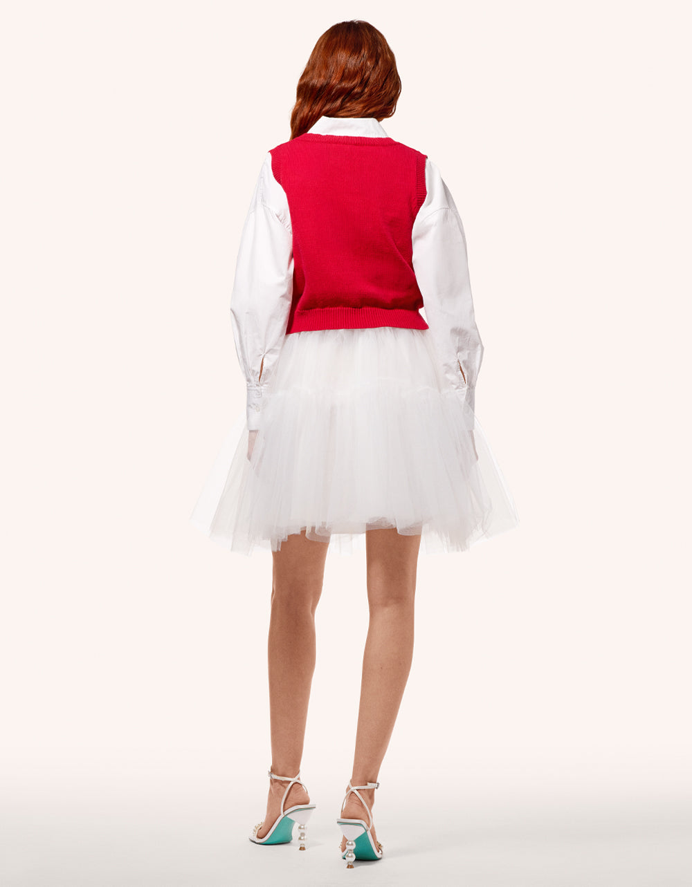 Red & White Heart Sweater Vest for Women | Minnie Style