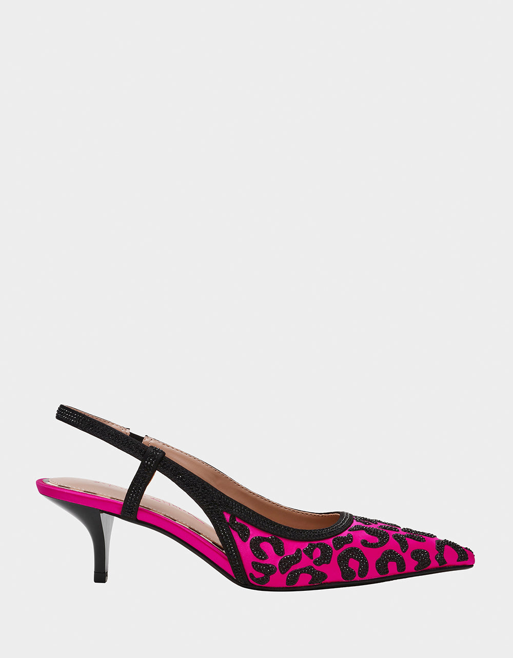 Fuchsia Slingback Kitten Heels with Rhinestones | Betsey Johnson NAHLA