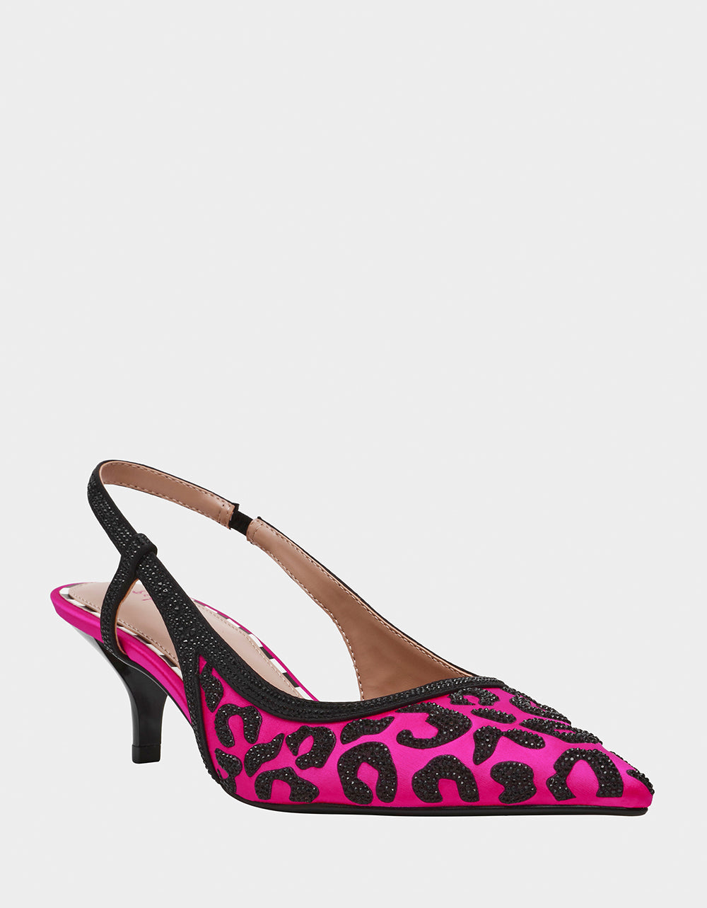 Fuchsia Slingback Kitten Heels with Rhinestones | Betsey Johnson NAHLA