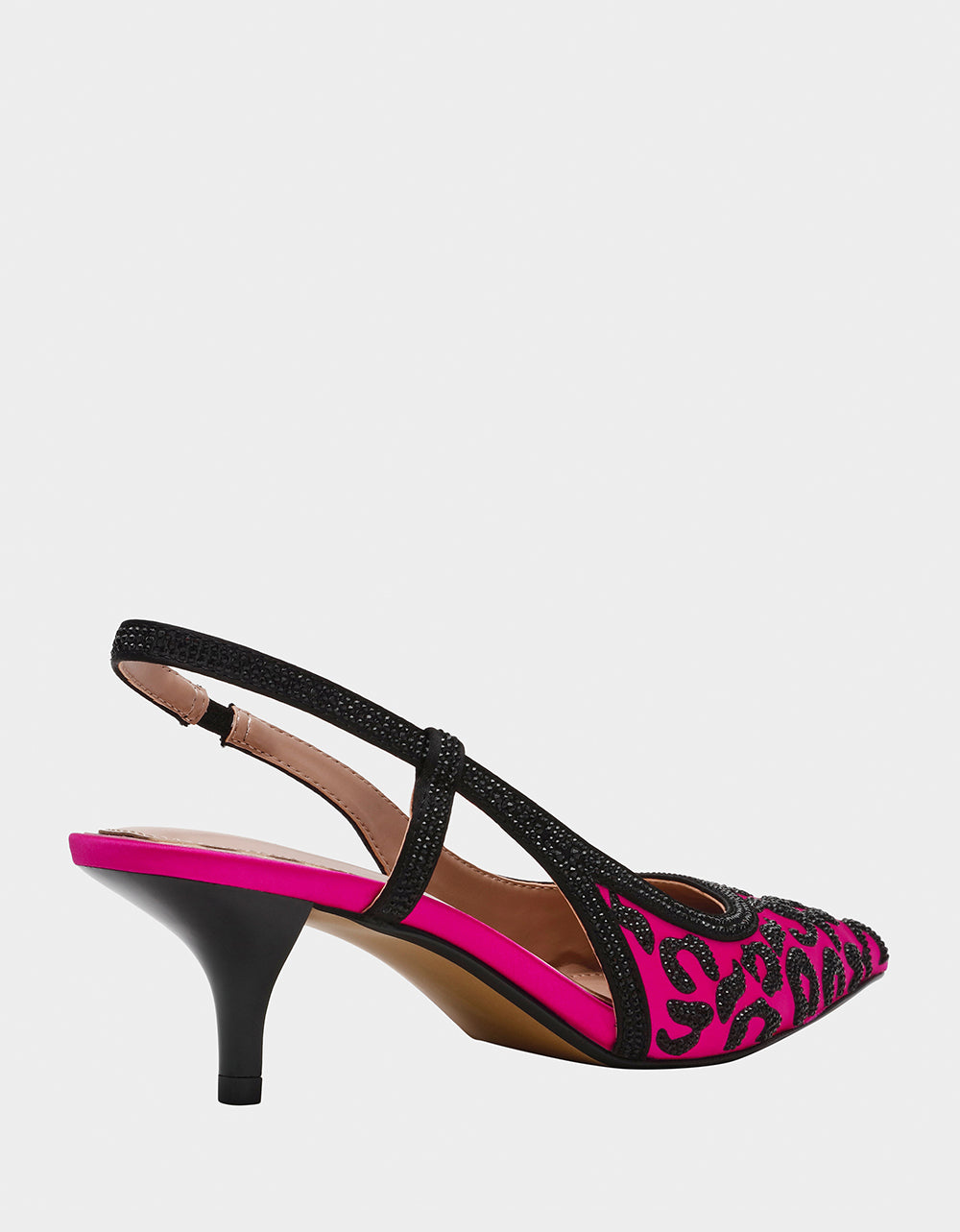 Fuchsia Slingback Kitten Heels with Rhinestones | Betsey Johnson NAHLA