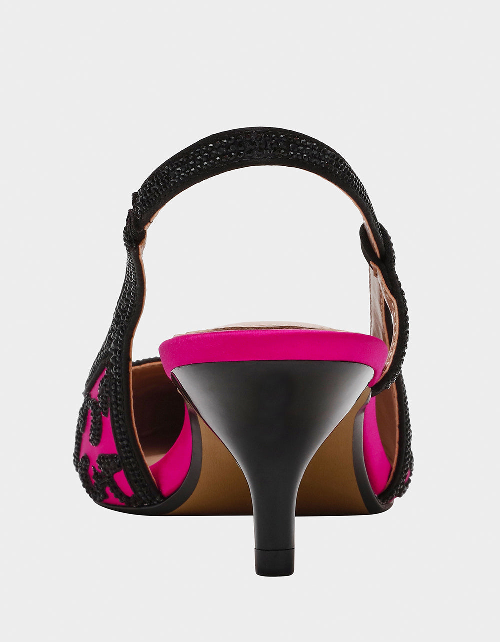 Fuchsia Slingback Kitten Heels with Rhinestones | Betsey Johnson NAHLA
