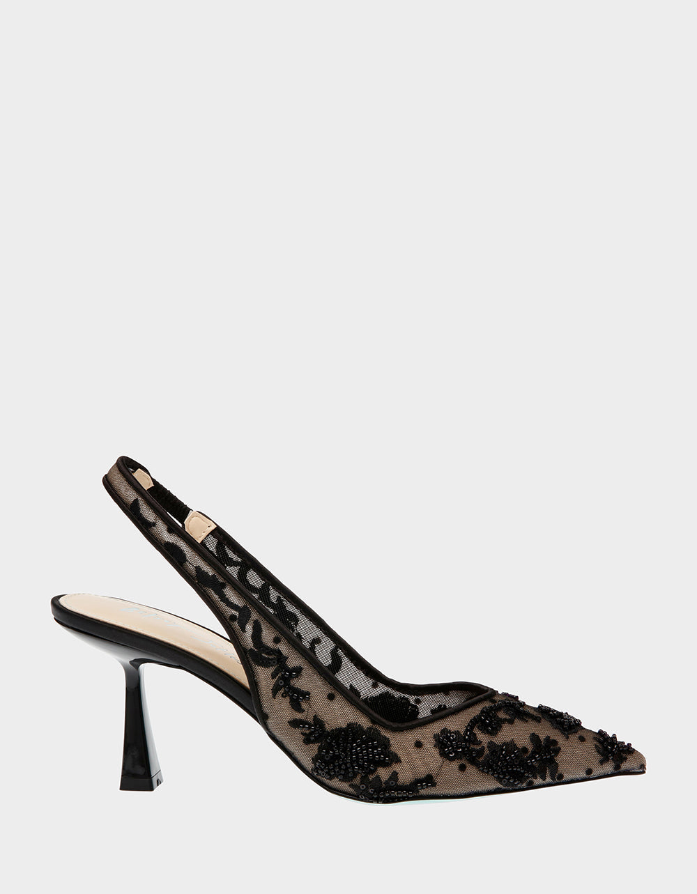 Pointed Toe Embroidered Heels with Beaded Details | NIKKI BLACK