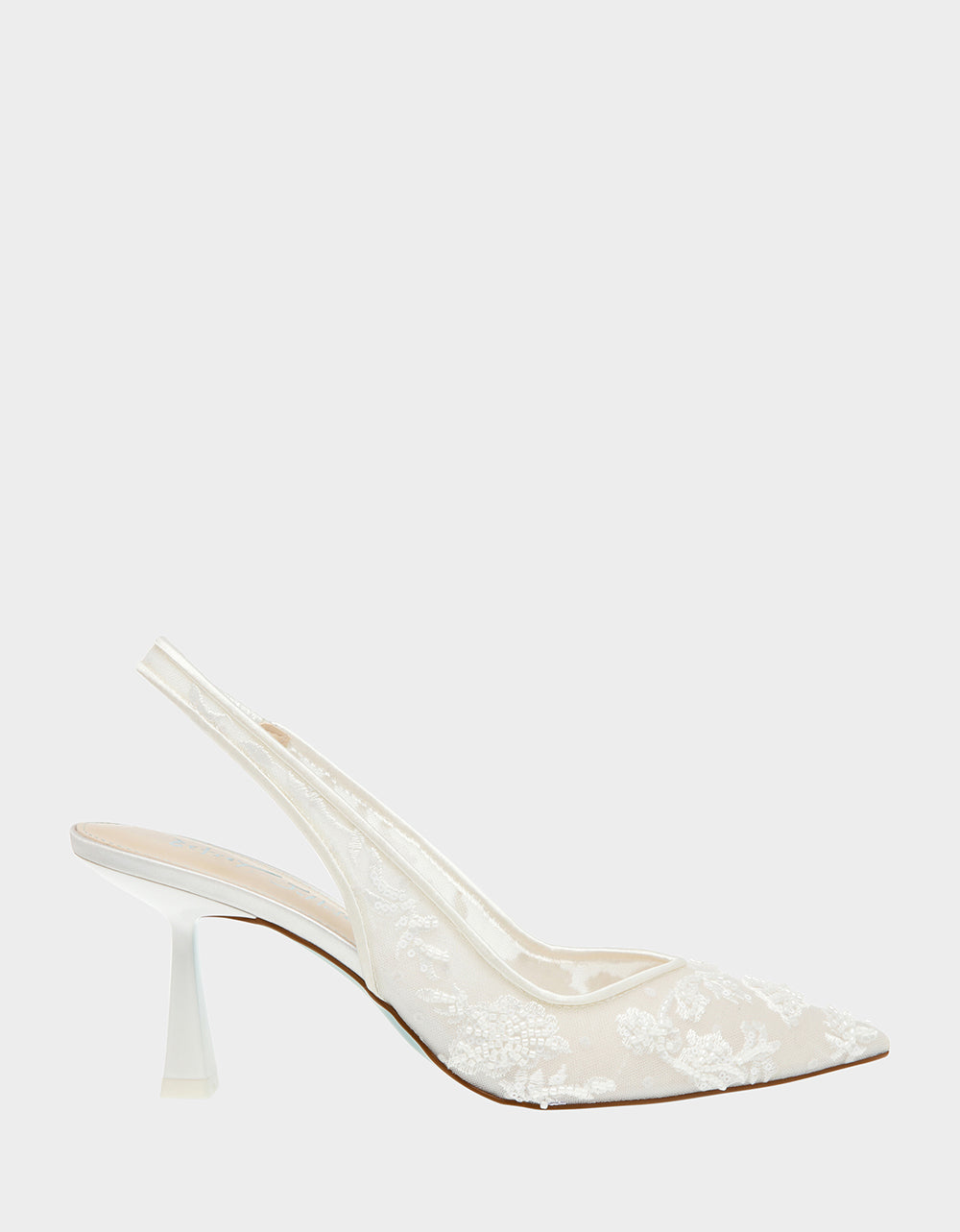 Pointed Toe Slingback Heels with Embroidered Detailing | NIKKI Ivory