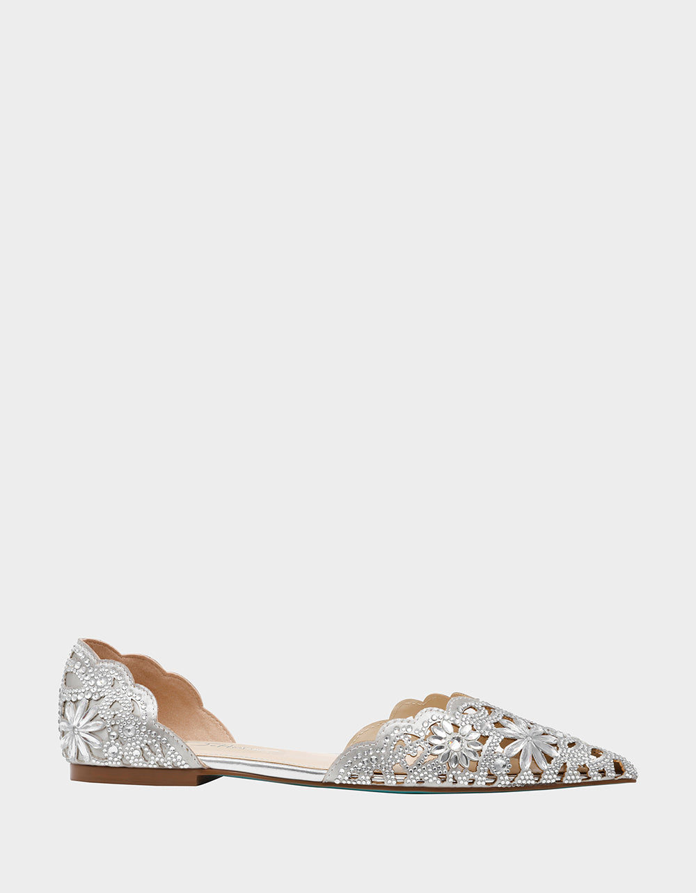 Sparkling Crystal Ballet Flats with Cut-Out Details | PAM SILVER