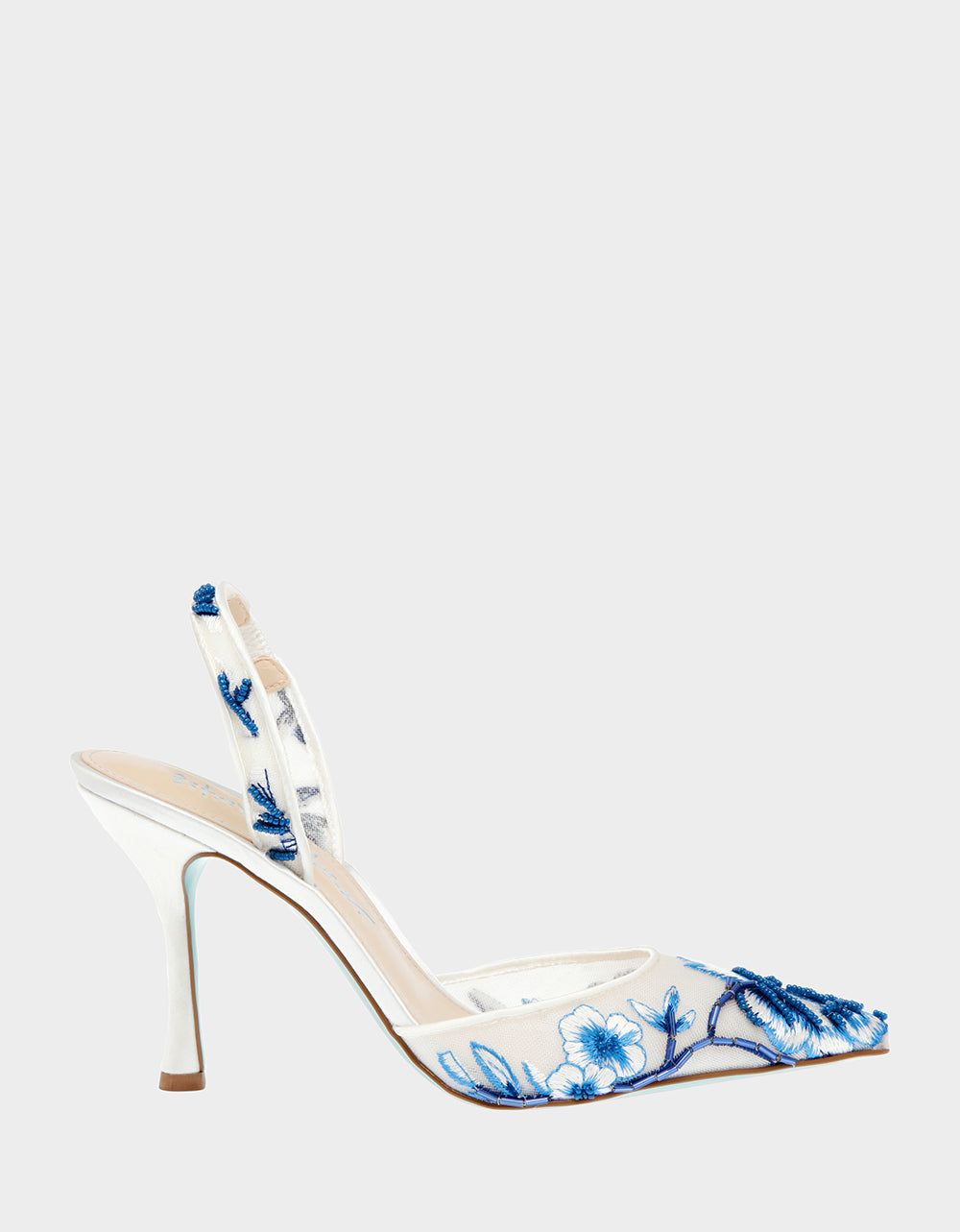 Blue Floral Print Pointed-Toe Heels | Betsey Johnson