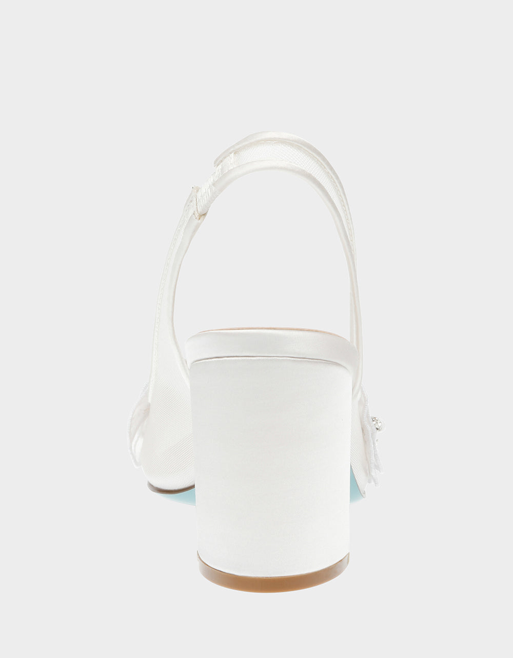 Floral Mesh Slingback Heels with Chunky Heel | PETRA Ivory