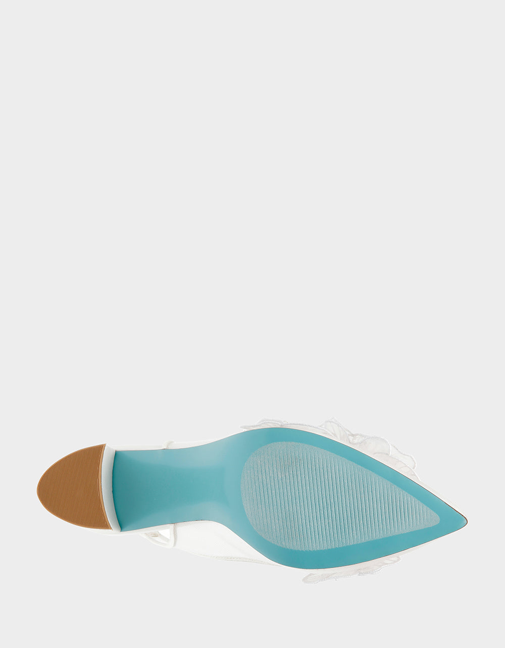 Floral Mesh Slingback Heels with Chunky Heel | PETRA Ivory