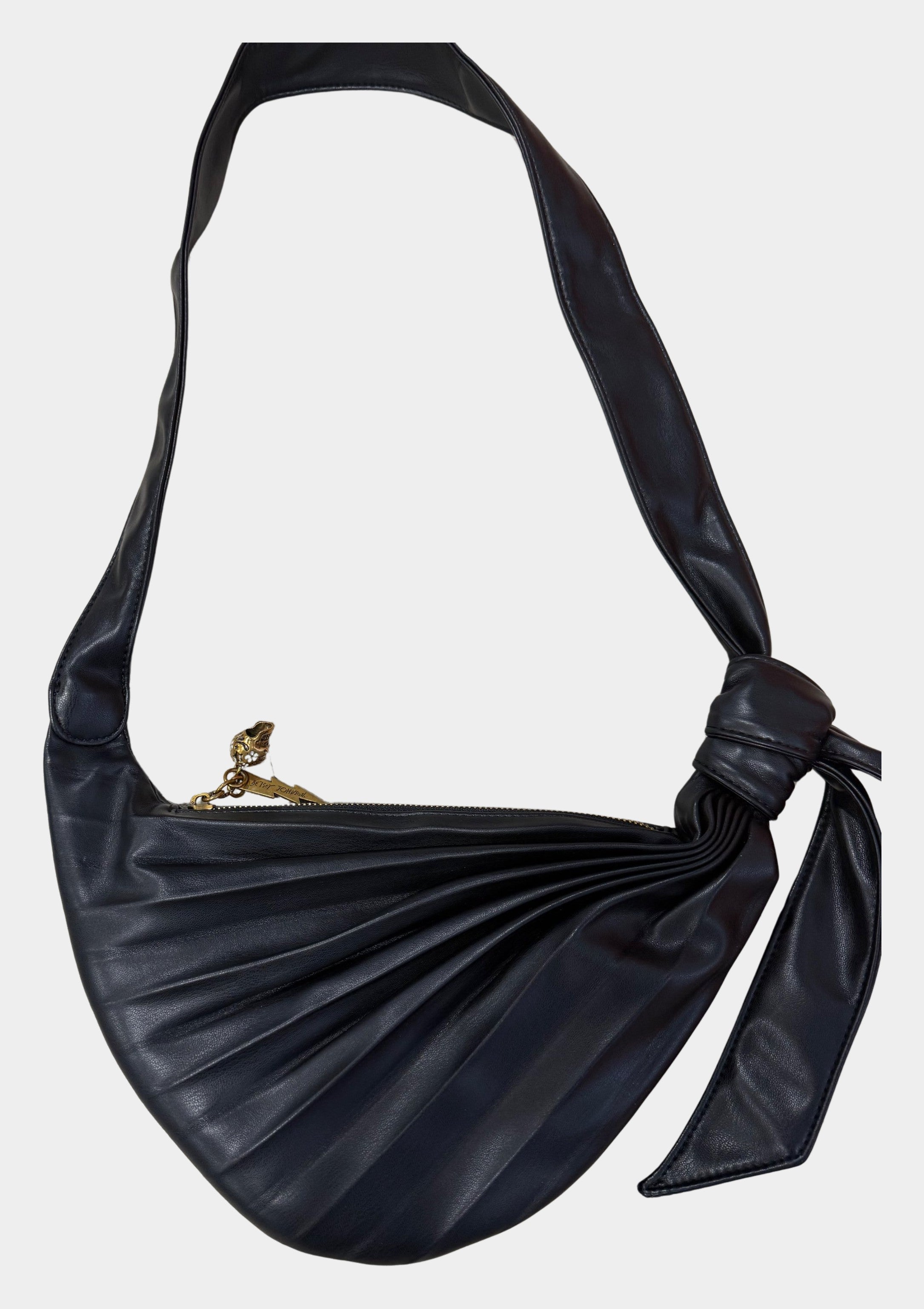 Black Pleated Crossbody Sling Bag for Women | RE:LUV