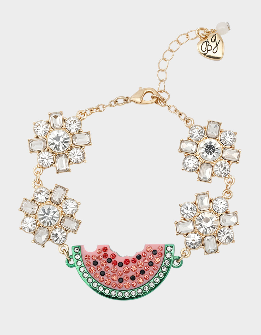Watermelon Charm Adjustable Bracelet with Sparkly Stones | Betsey's Backyard