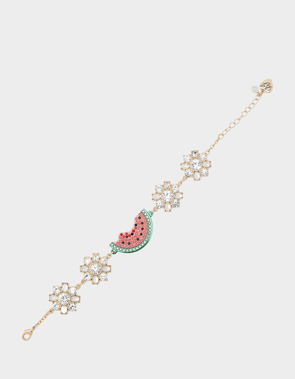 Watermelon Charm Adjustable Bracelet with Sparkly Stones | Betsey's Backyard