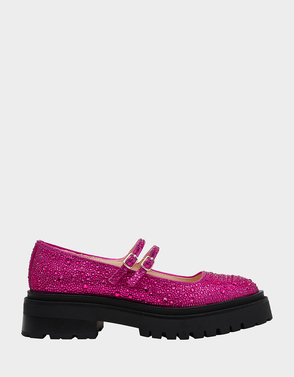 Rhinestone Platform Mary Janes with Lug Sole | RICO Fuchsia