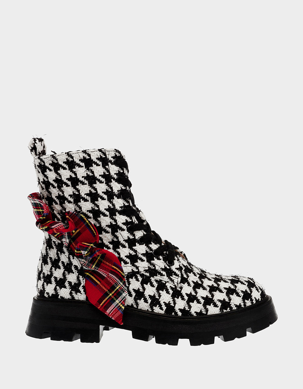 Plaid Booties with Zipper Closure & 1.5 Inch Heel | ROZEY