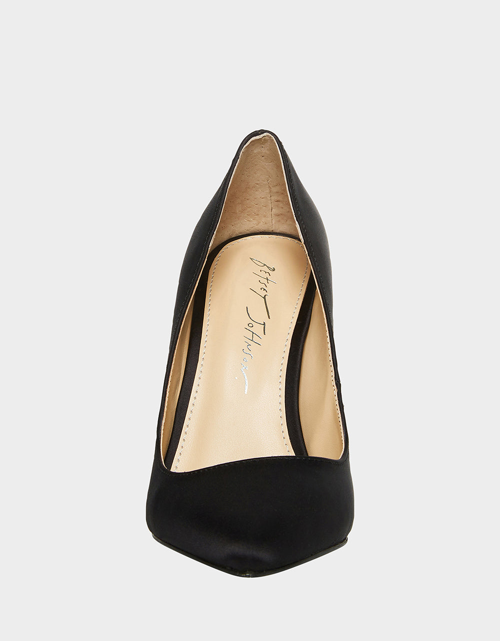 Black Satin Rhinestone Heels with 4-Inch Heel | RE:LUV