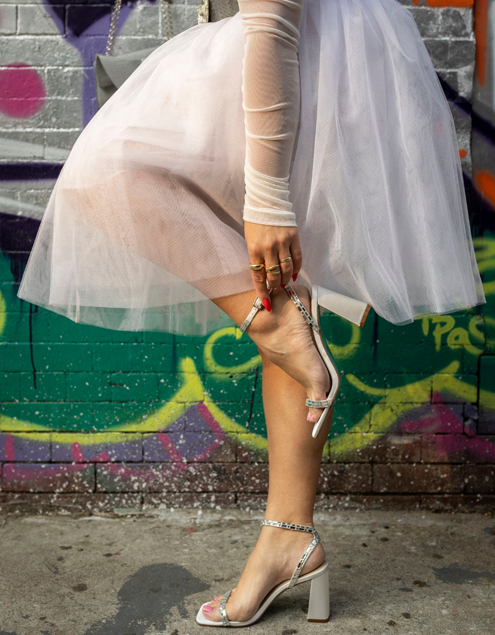 Rhinestone Bridal Heels with Open Toe & 3-Inch Heel | SCOTT IVORY