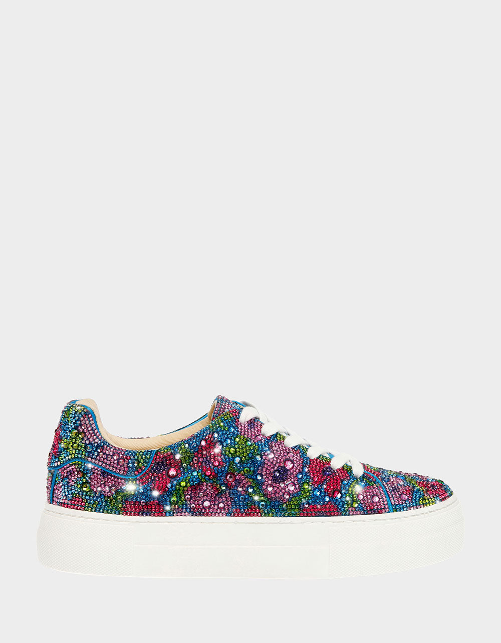 Rhinestone Platform Sneakers with Sparkly Design | SIDNY BLUE MULTI