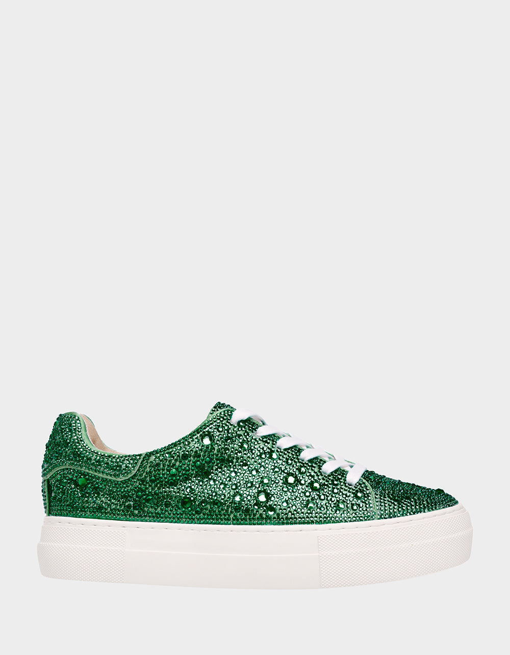 Rhinestone & Pearl Platform Sneakers for Women | SIDNY EMERALD