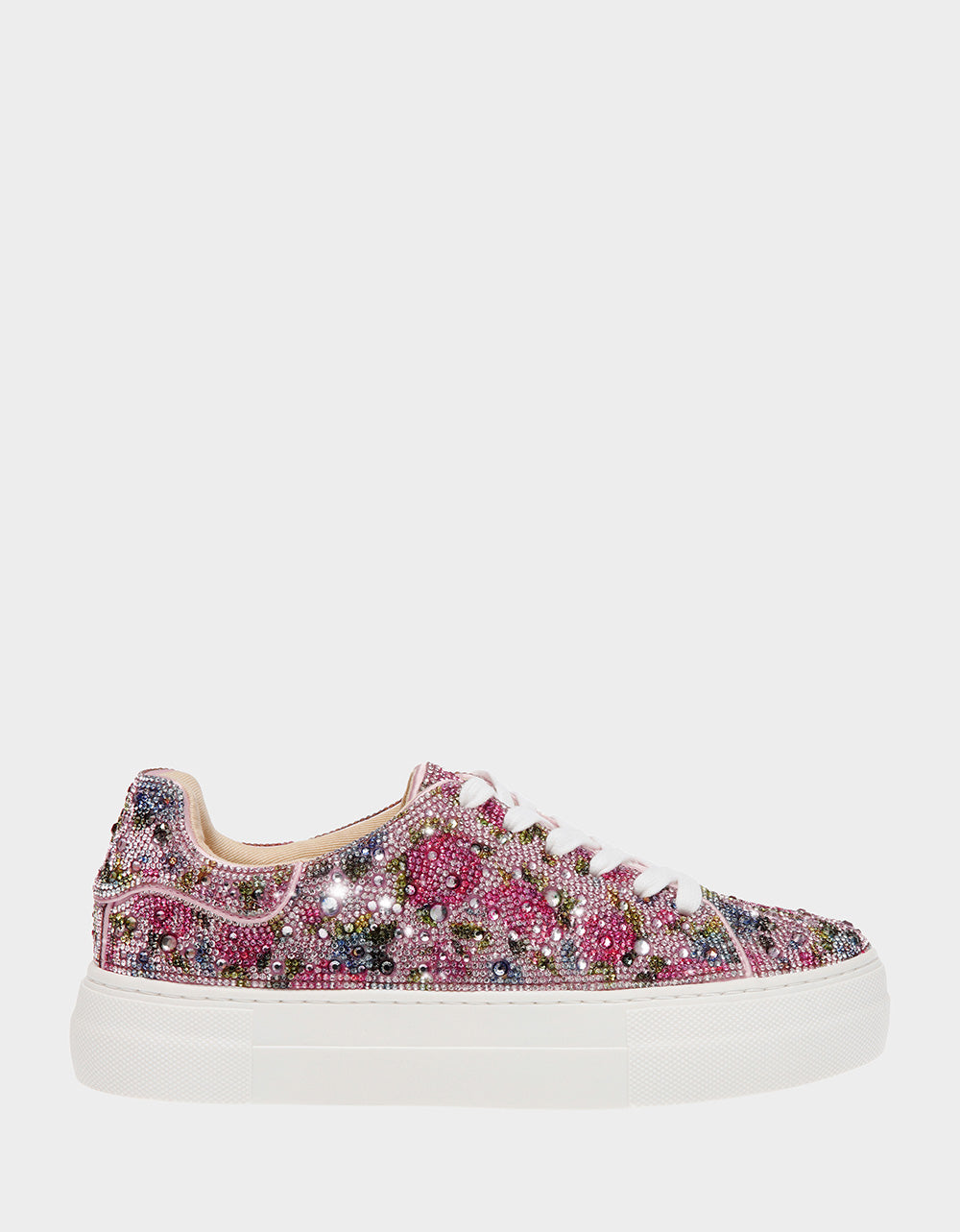 Rhinestone Platform Sneakers with Sparkly Design | SIDNY FLORAL