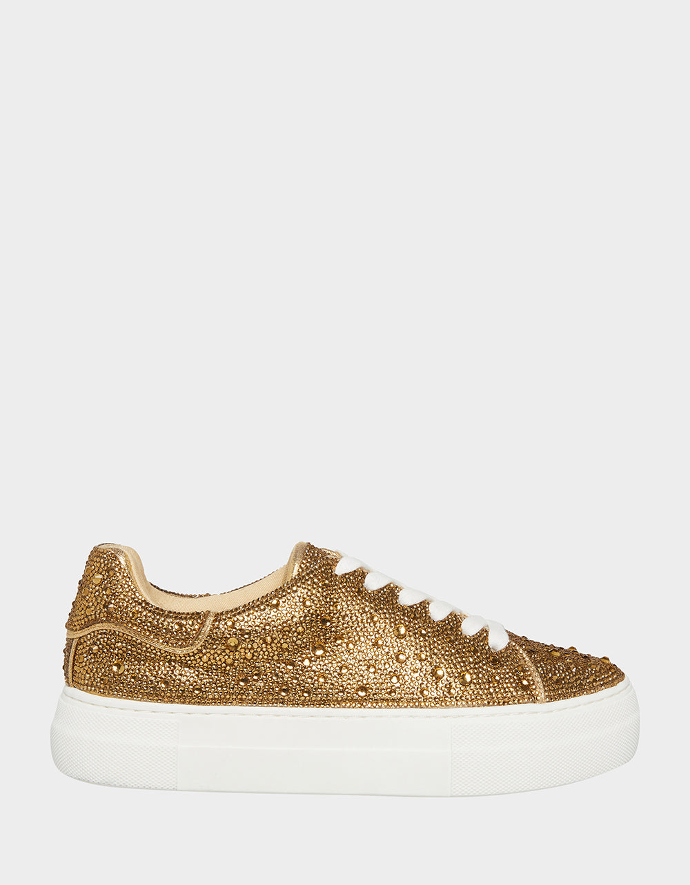 Sparkly Gold Rhinestone Sneakers for Women | SIDNY Platform Shoes