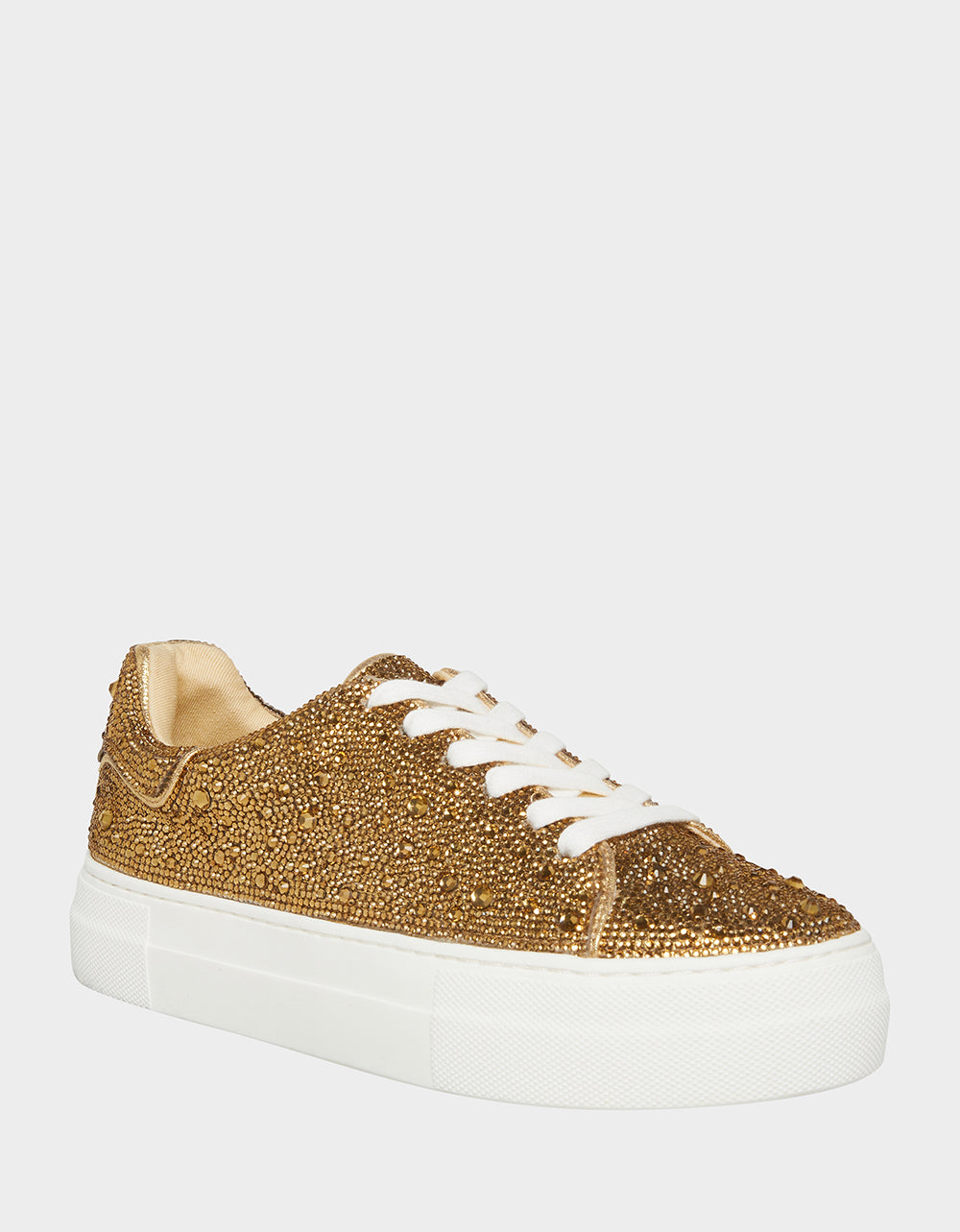Sparkly Gold Rhinestone Sneakers for Women | SIDNY Platform Shoes