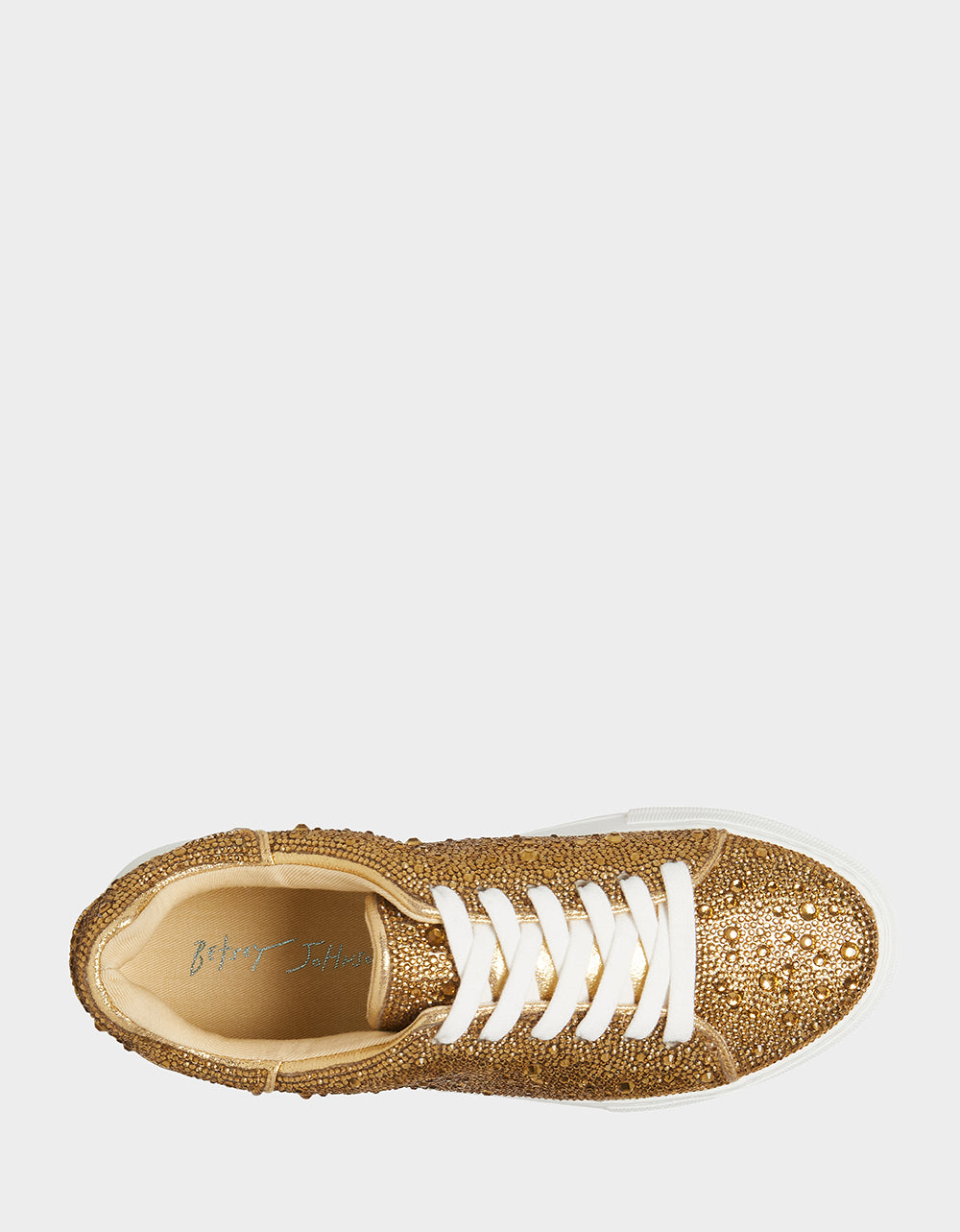 Sparkly Gold Rhinestone Sneakers for Women | SIDNY Platform Shoes